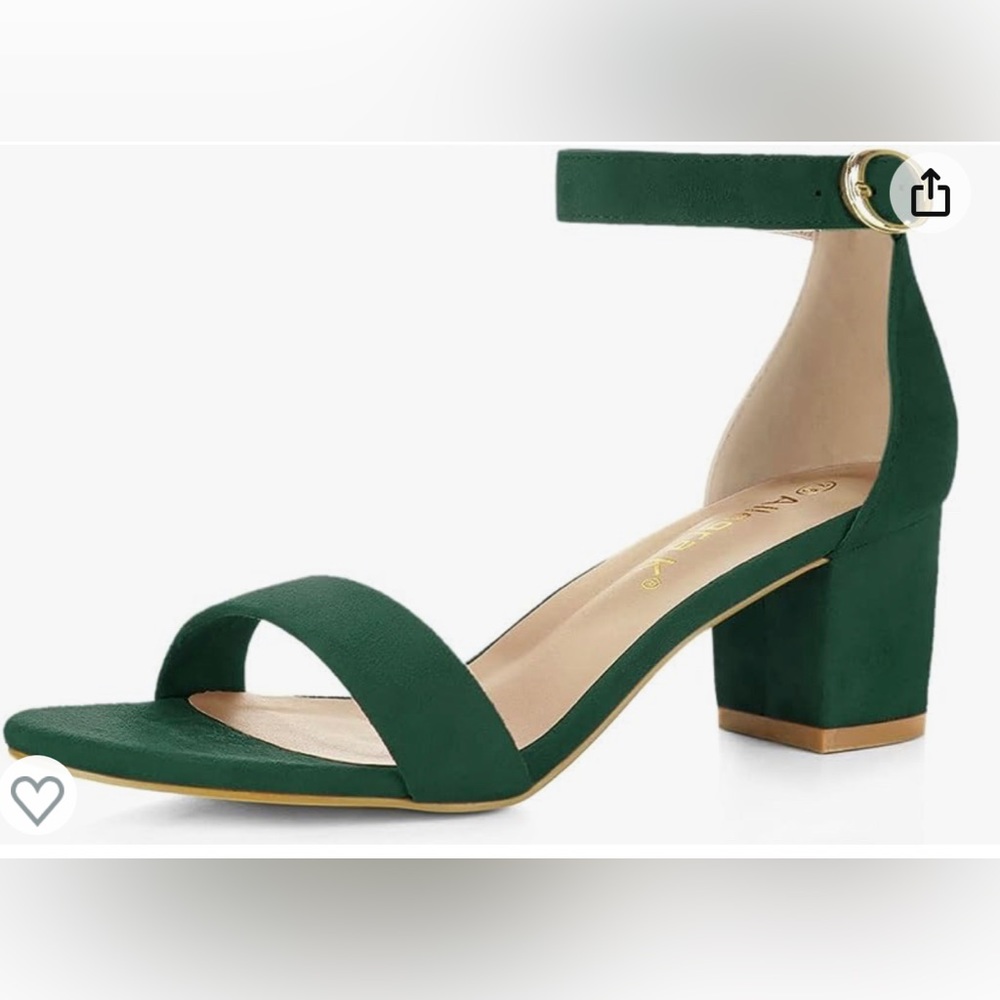 Emerald Green Block Heel Sandals - NWOT